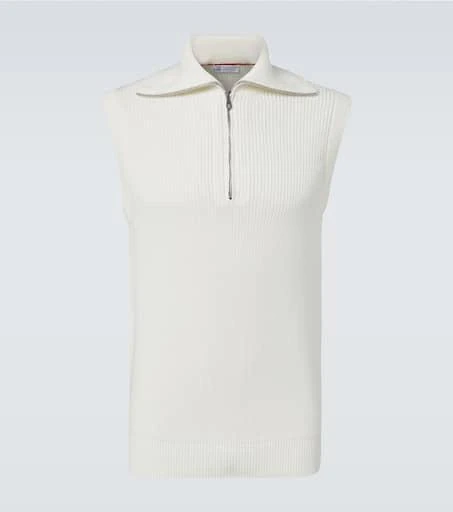Brunello Cucinelli Half-zip cotton vest 1