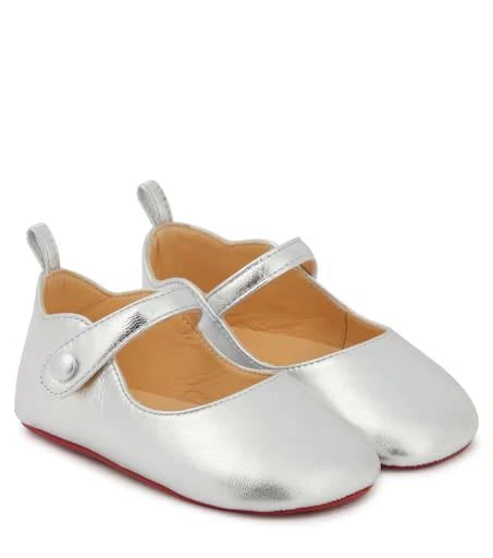 Christian Louboutin Baby Love Chick metallic leather ballet flats 1