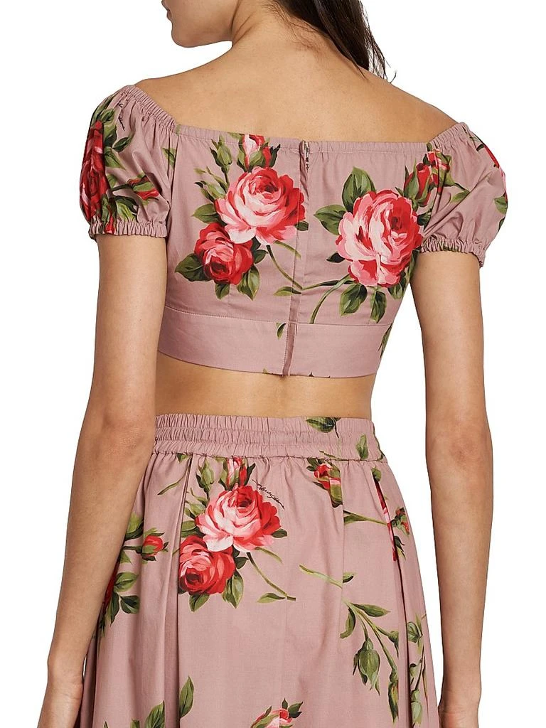 Dolce 
Gabbana Floral Off-The-Shoulder Cotton Crop Top 5