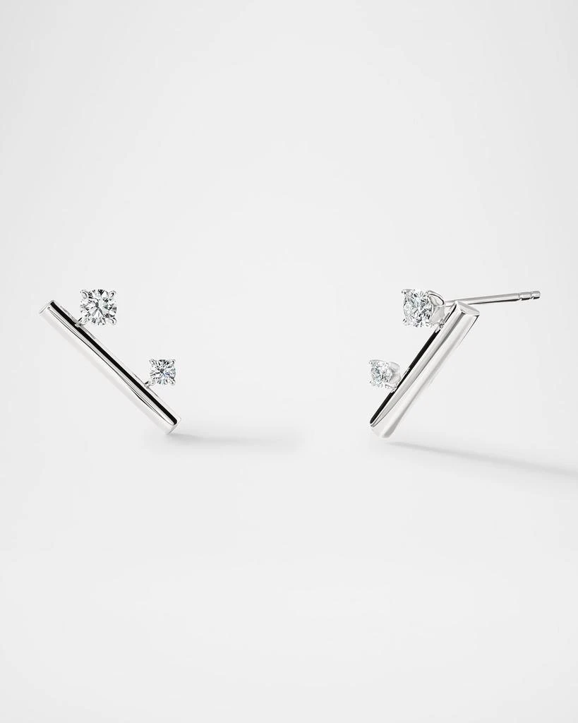 Hearts On Fire 18K White Gold Barre Floating Diamond Climber Earrings 1