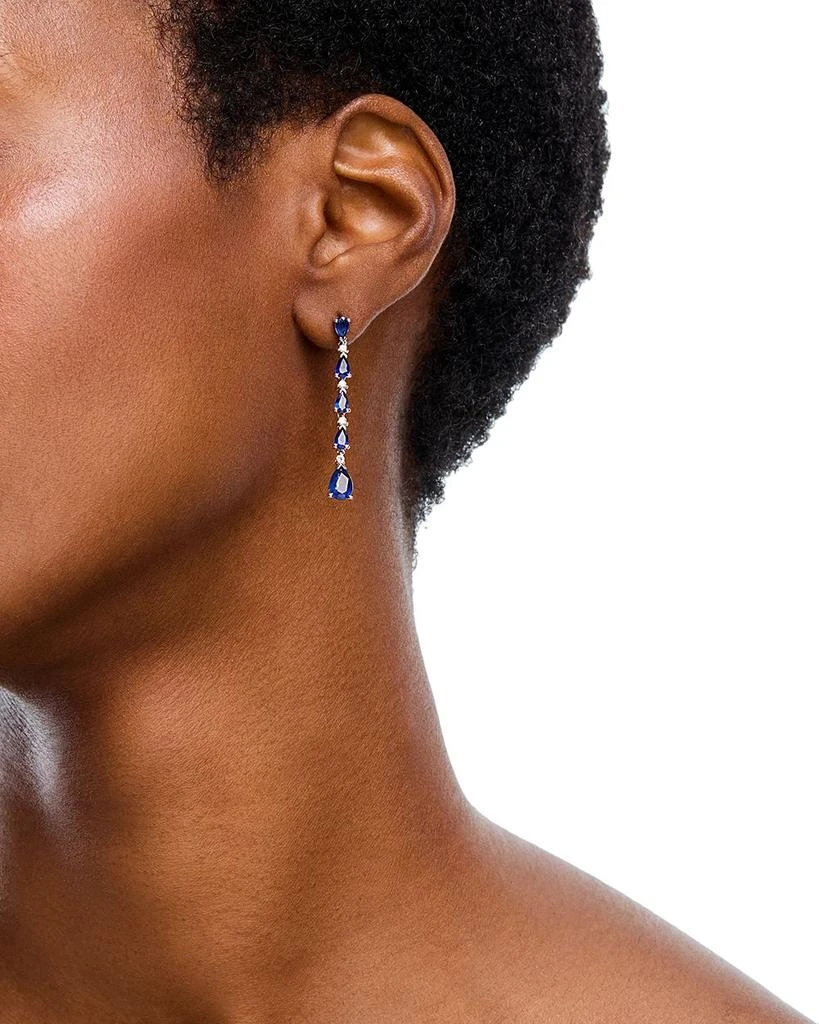 Bloomingdale
s Fine Collection Bloomingdale
s Fine Jewelry Sapphire 
Diamond Pear Linear Drop Earrings in 14K White Gold 2
