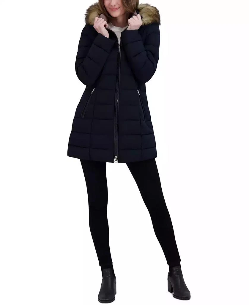 Laundry by Shelli Segal Women's Faux-Fur-Trim Hooded Puffer Coat 7