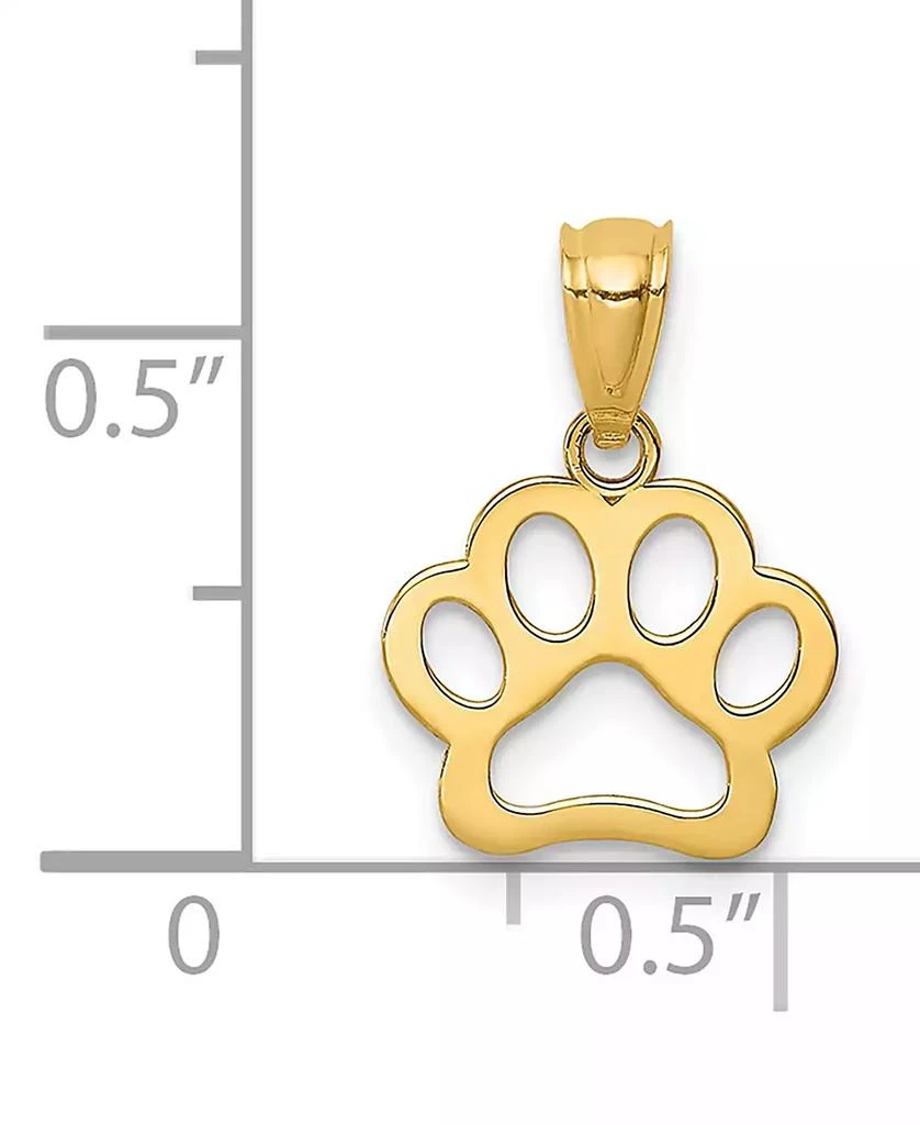 Macy's Paw Print Openwork Charm Pendant in 14k Yellow Gold 4