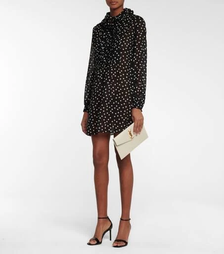 Yves Saint Laurent Uptown croc-effect leather clutch 5