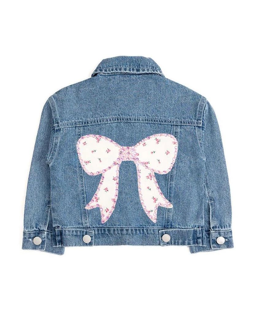 Sweet Wink Girls
 Pearl and Gemstone Floral Bow Patch Denim Jacket - Little Kid, Big Kid 2