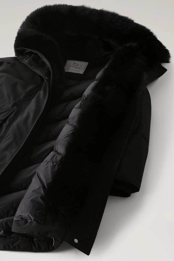 Woolrich Military Parka in Urban Touch Fabric with Fur Liner - Women - Black 6