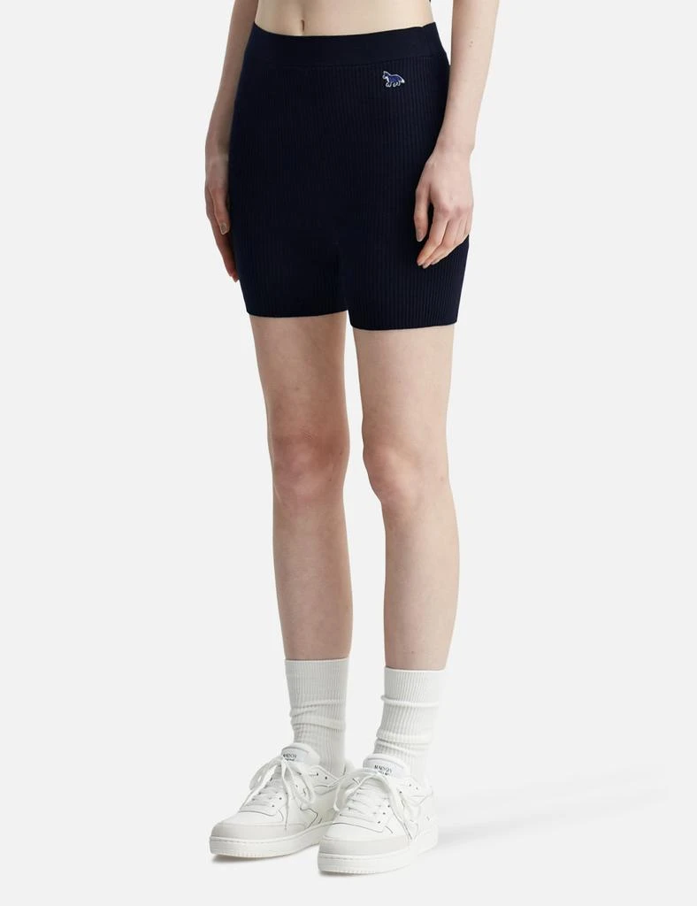 Maison Kitsune Baby Fox Patch Fine Ribbed Shorts 2