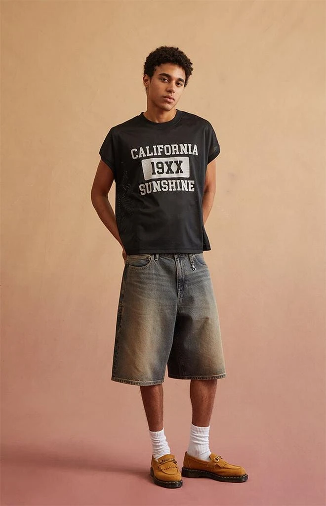 RARE DNM EDIT Dark Blue Tinted Clip Baggy Denim Shorts 1