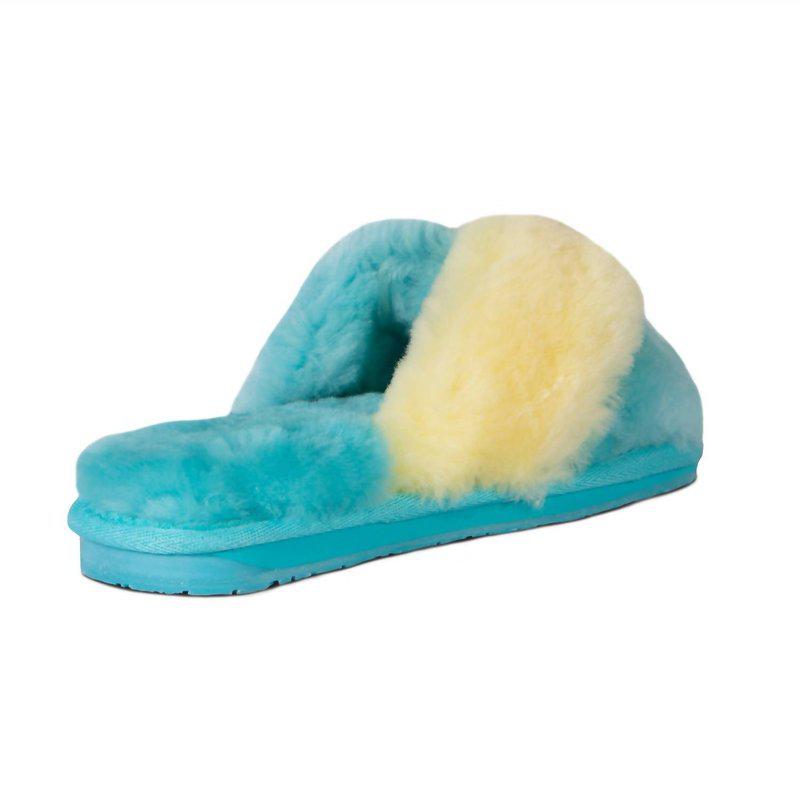 Cloud Nine Ladies Duo-Tone Emma Sheepskin Slipper  Blue/Yellow