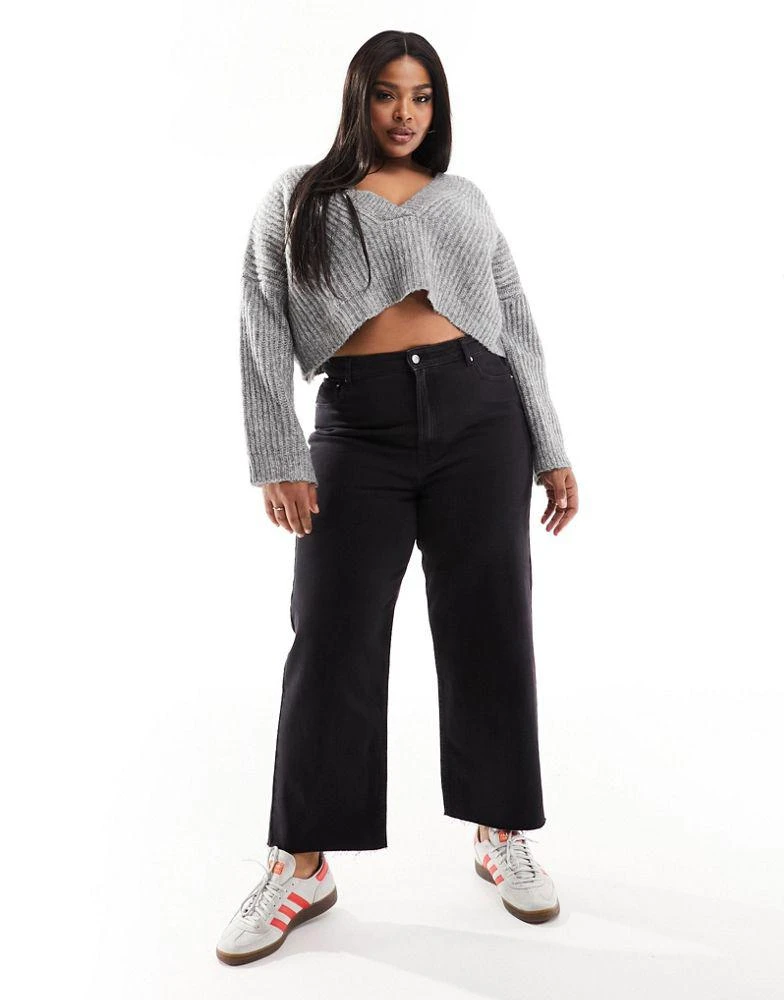 ASOS ASOS DESIGN Curve ankle grazer straight leg jean in black - BLACK 1