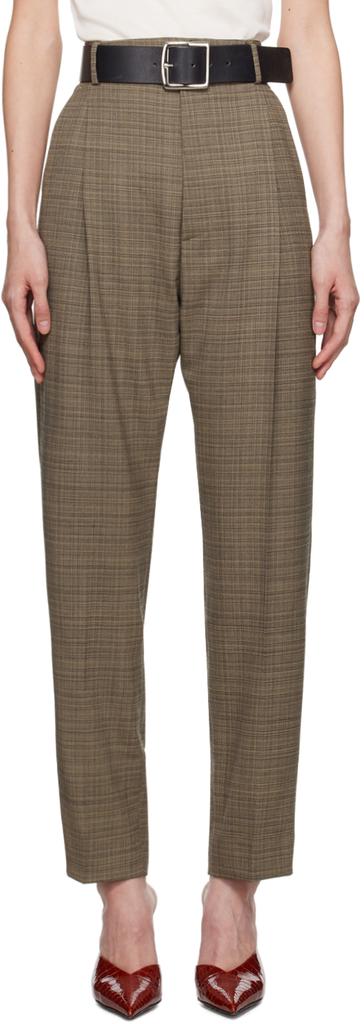 LU'U DAN Beige & Black Tailored Trousers