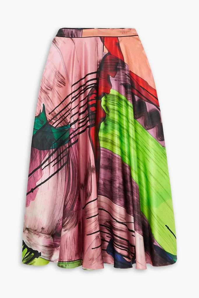 ROKSANDA Ambrosia printed silk-satin midi skirt 1