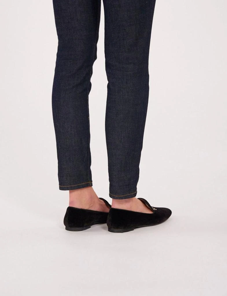 INES DE LA FRESSANGE Black velvet embroidered loafers 6