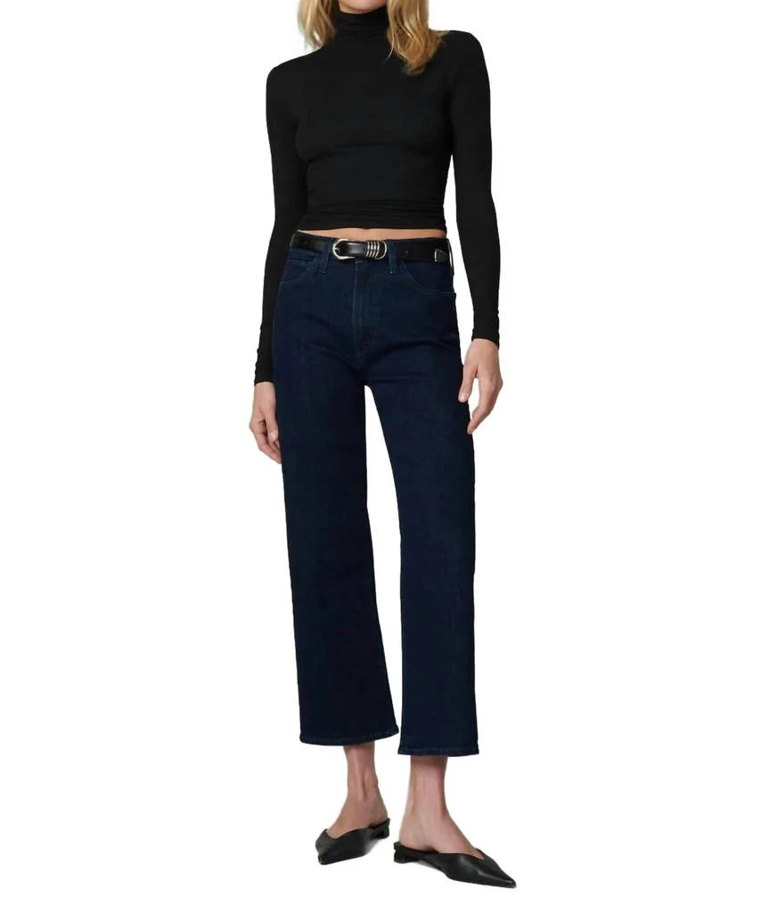 Joe's Jeans The Blake Cropped Wide Leg Jean In Dark Blue 1