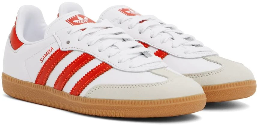 Adidas White & Red Samba OG Sneakers 4