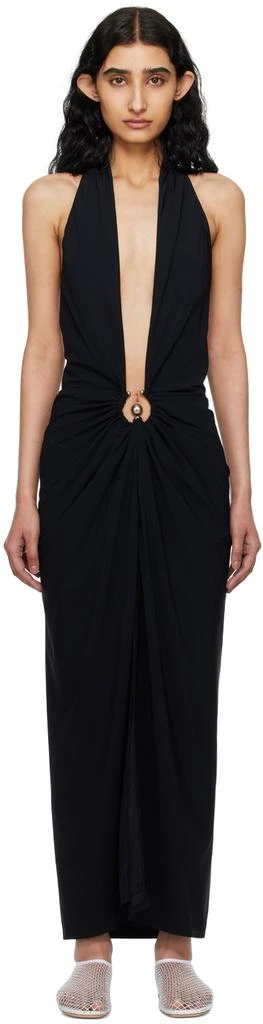Christopher Esber Black Pierced Orbit Maxi Dress 1