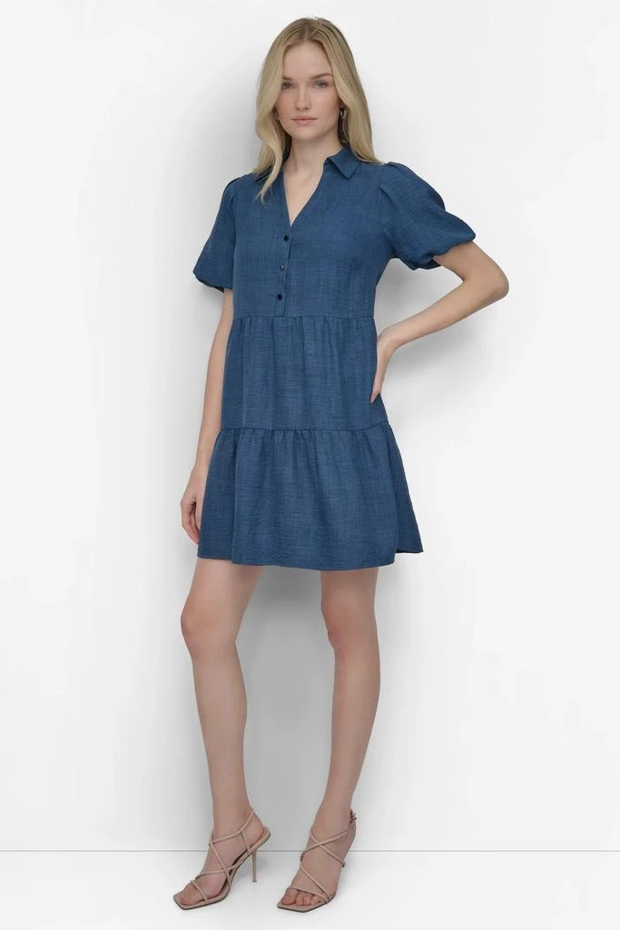 DKNY TIERED A-LINE MINI SHIRT DRESS 3