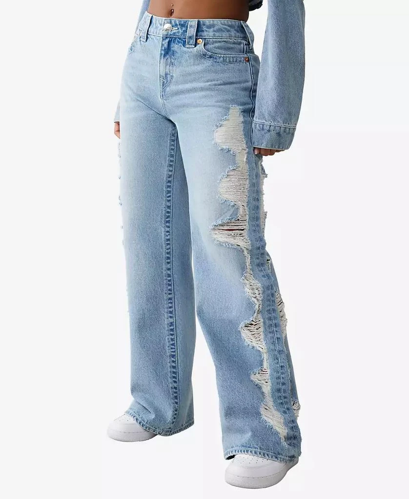 True Religion Women's Heavily Destroyed Bobbi Baggy Jeans 3