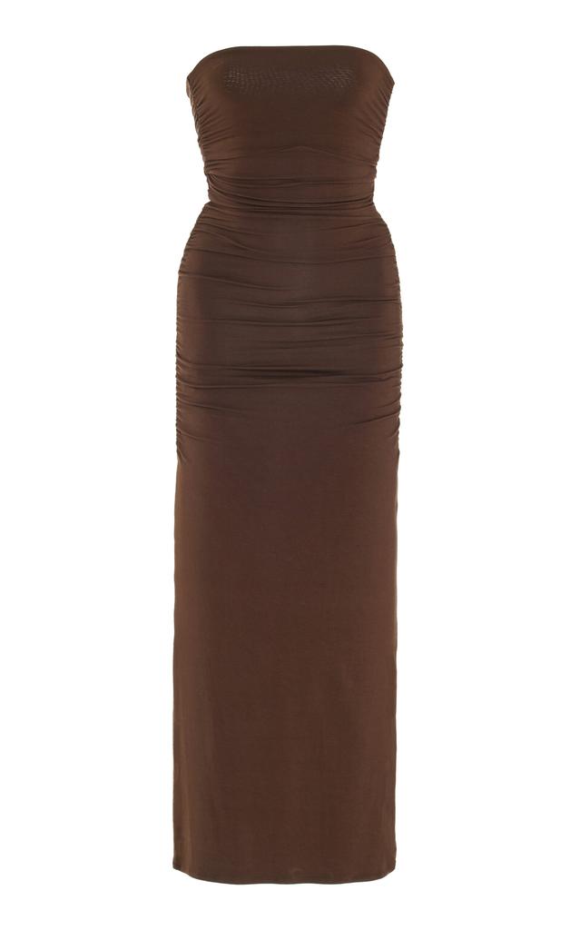 Posse Posse - Exclusive Isabela Strapless Jersey Maxi Dress - Brown - XL - Moda Operandi