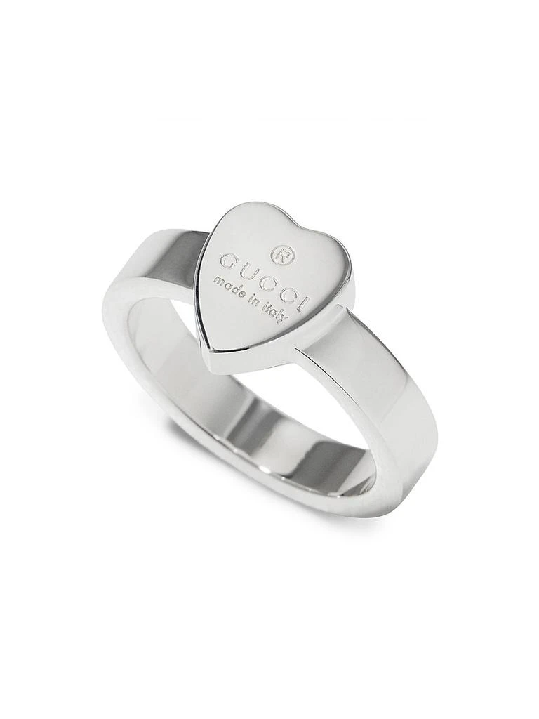 Gucci Engraved Heart Sterling Silver Ring