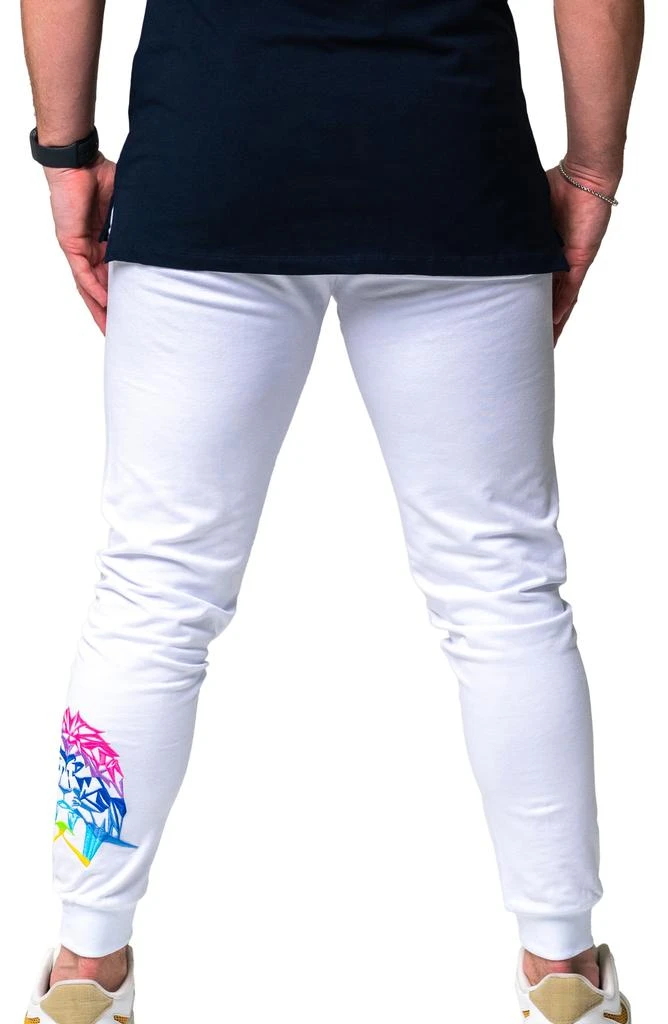 Maceoo Neon Rainbow Lion Embroidered Stretch Cotton Joggers 6