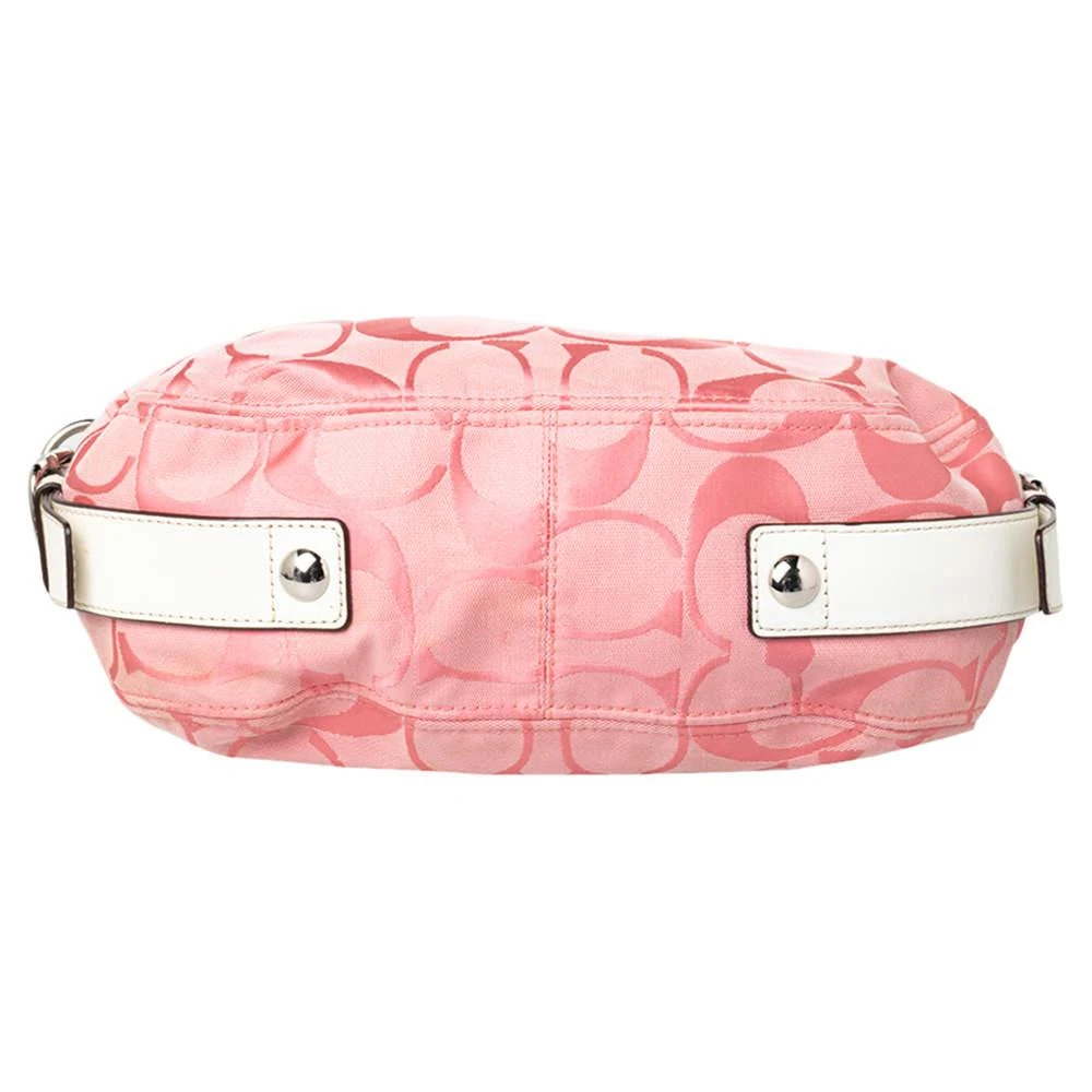 Coach Coach Pink/White Signature Canvas and Leather Hobo 6