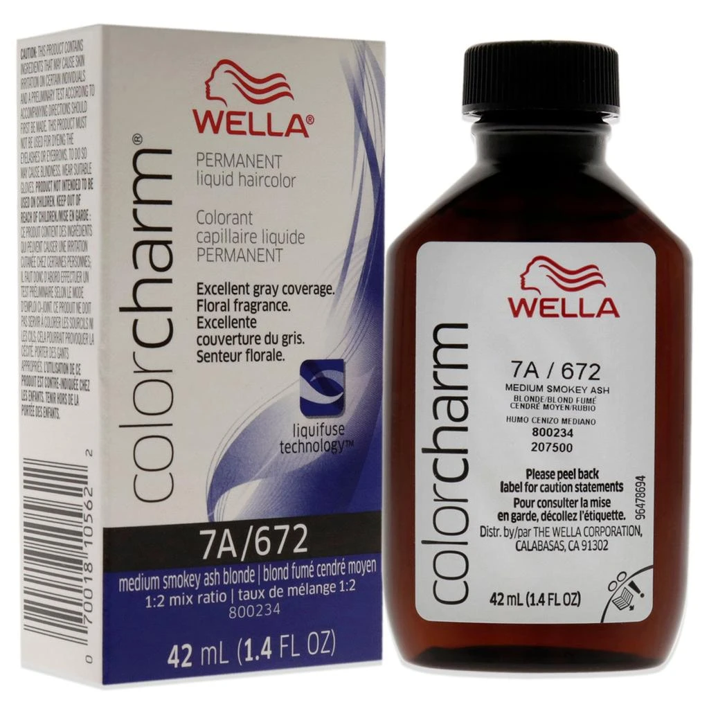 Wella Color Charm Permanent Liquid Haircolor - 672 7A Med Smoky Ash Blonde by  for Unisex - 1.4 oz Hair Color 3