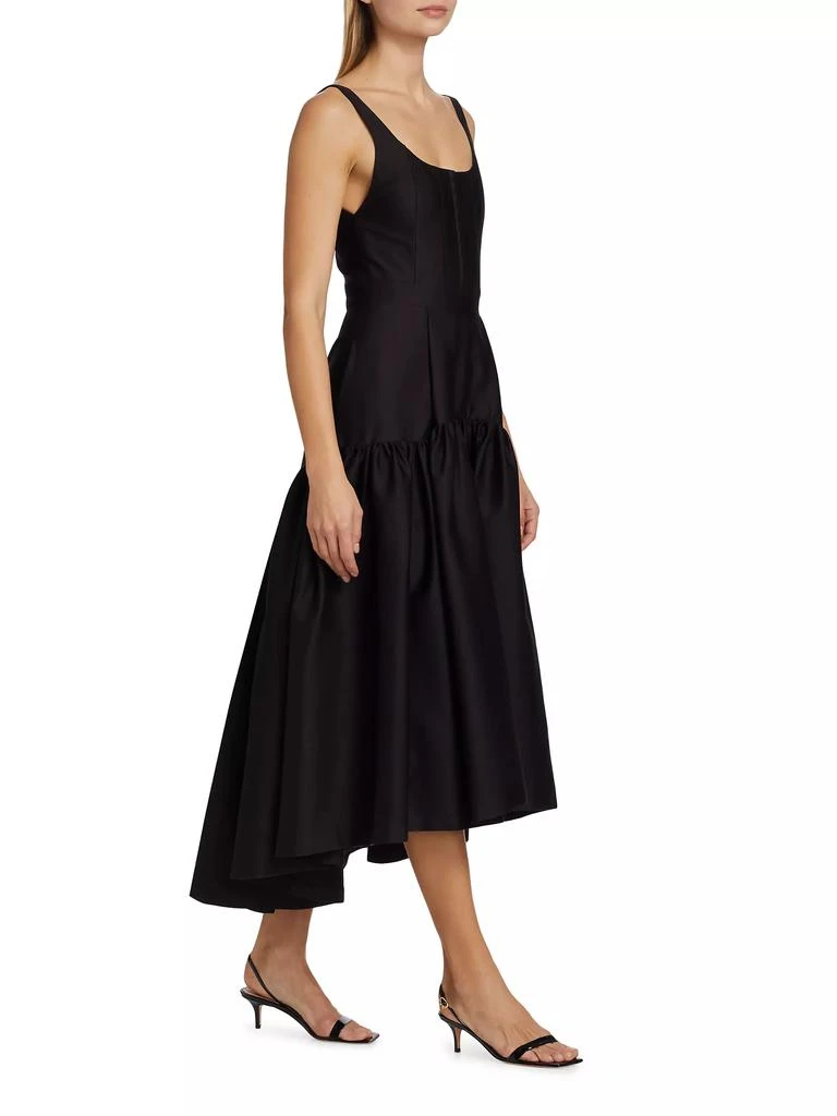 Alice + Olivia Diana Asymmetric Cotton-Blend Midi-Dress 4