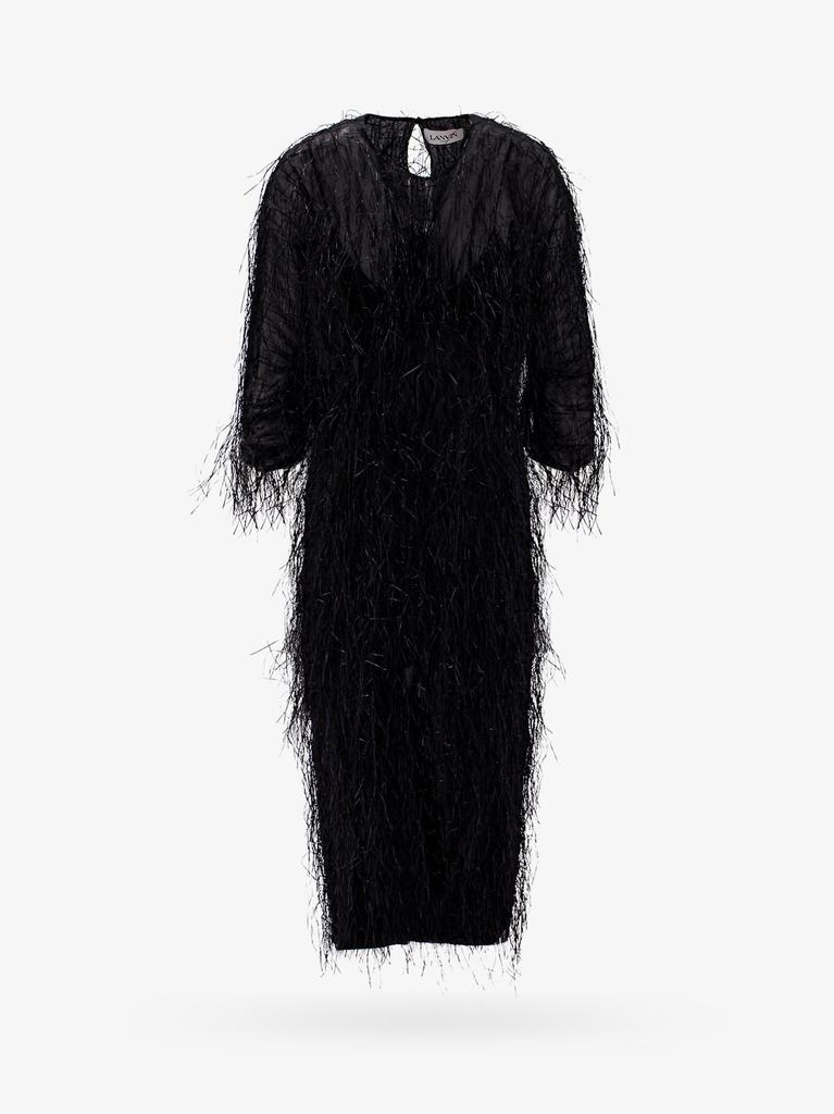 Lanvin Viscose and silk dress with rafia details