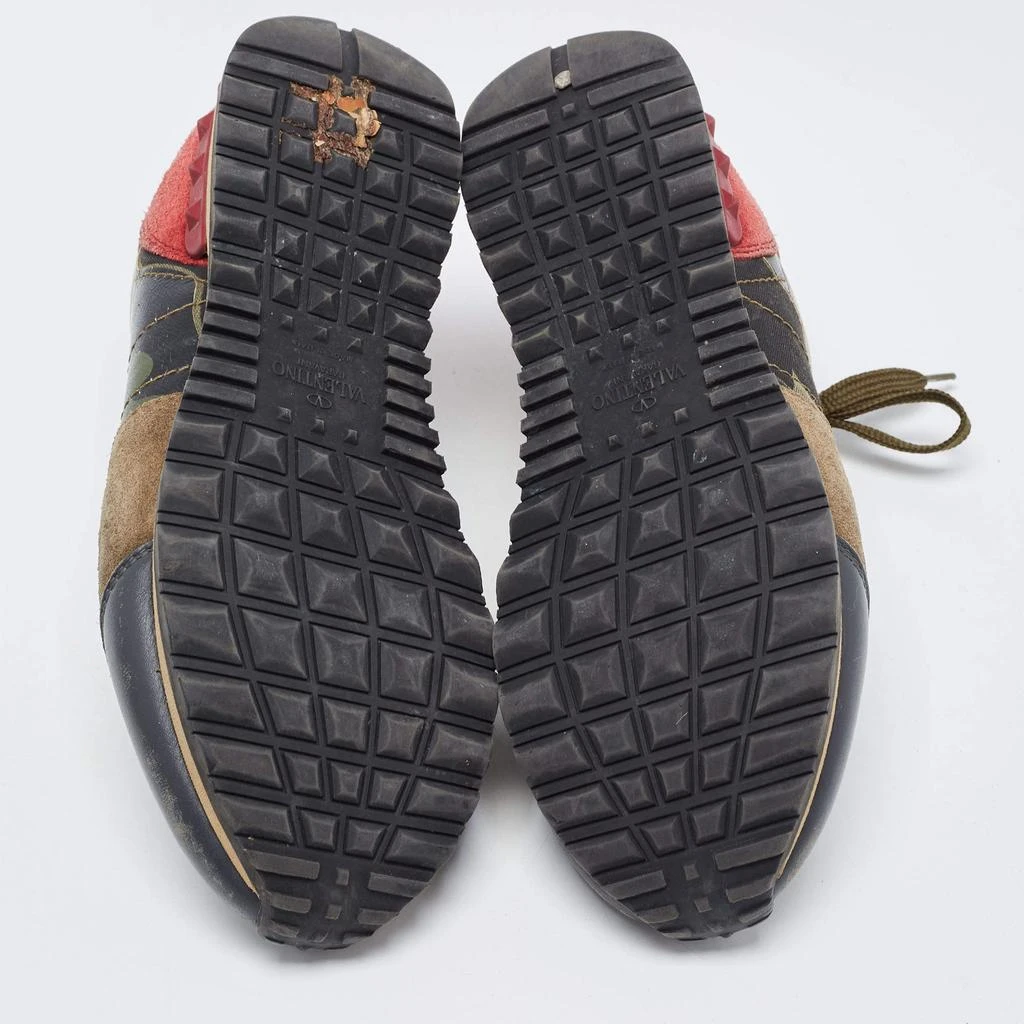 Valentino Valentino Multicolor Camo Print Leather and Suede Rockrunner Sneakers Size 37 6