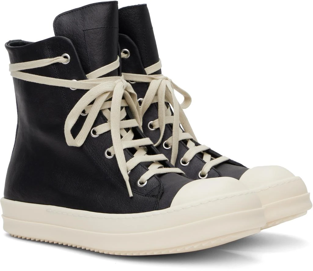 Rick Owens Black Hollywood Leather Sneakers 4