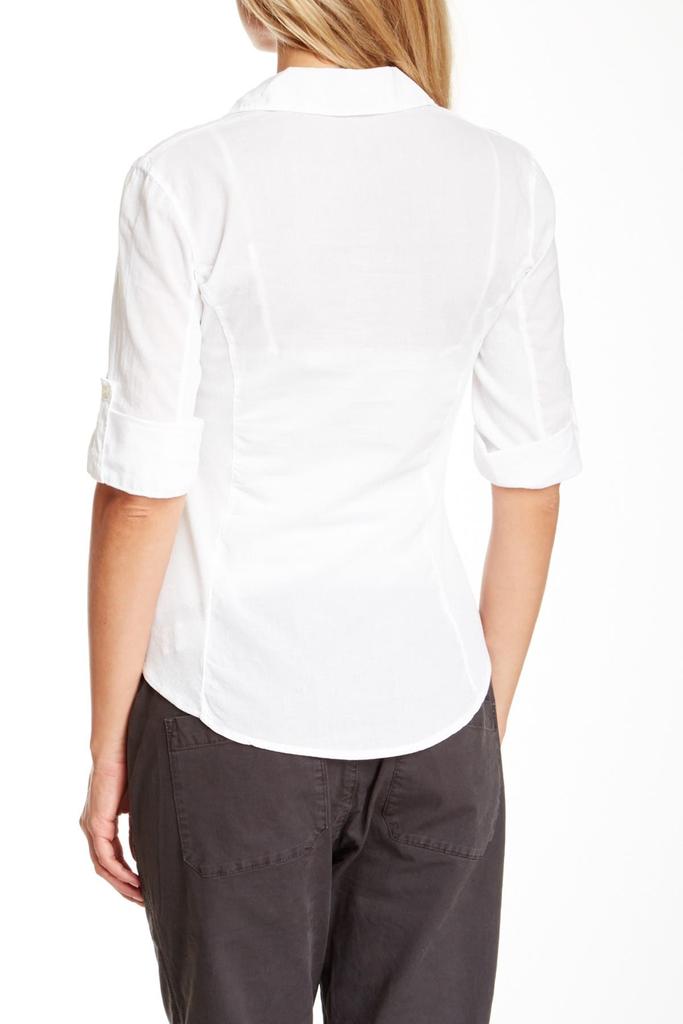 James Perse Three-Quarter Sleeve Button-Up Shirt