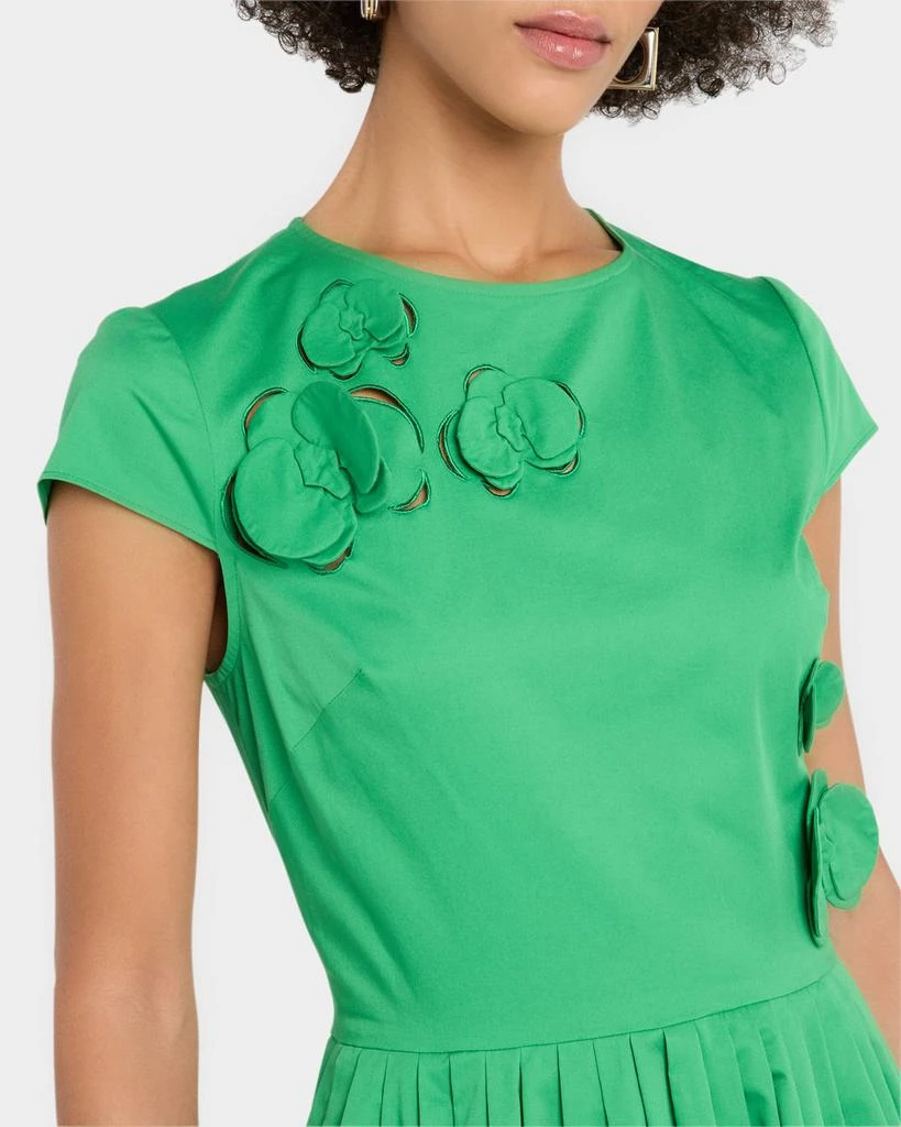 Oscar de la Renta Orchid Cutout Cotton-Twill Sleeveless Midi Dress 8
