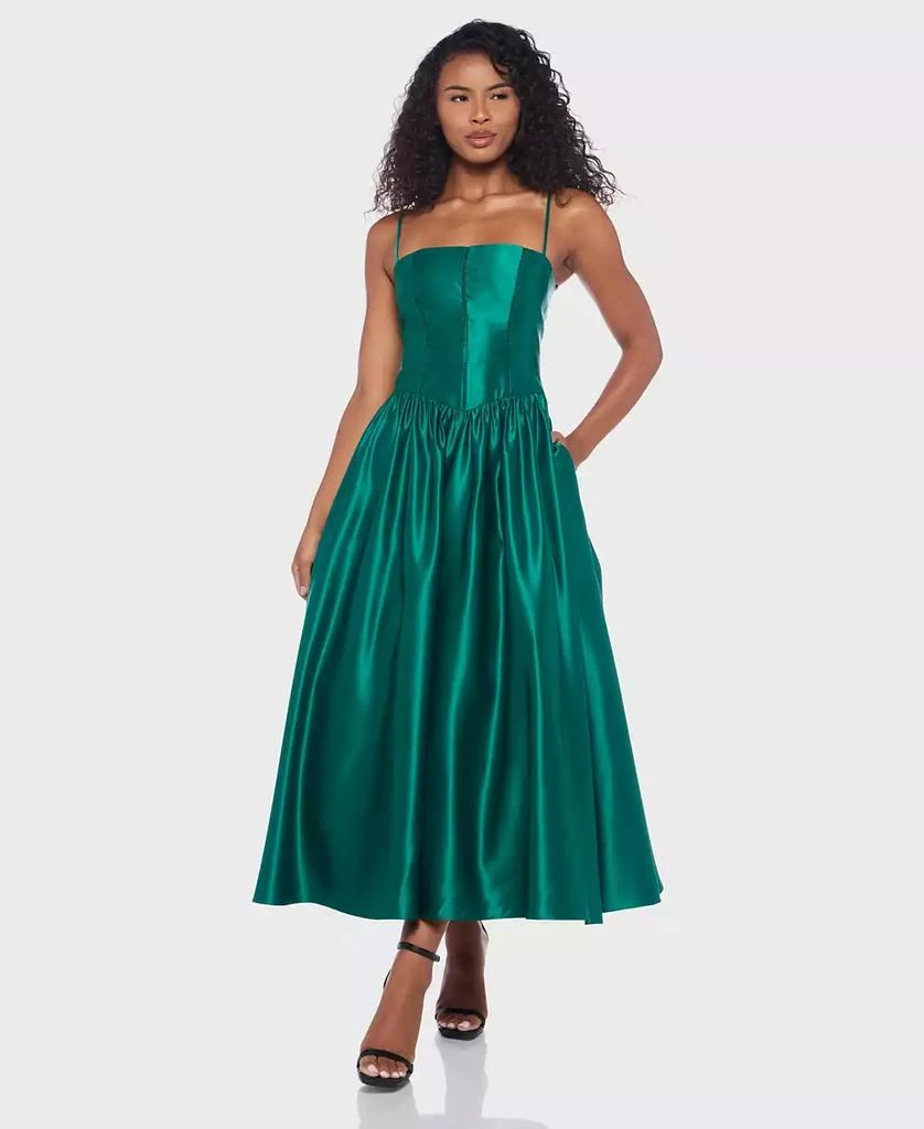 Alex & Sophia Juniors' Satin Corset Fit & Flare Dress 1