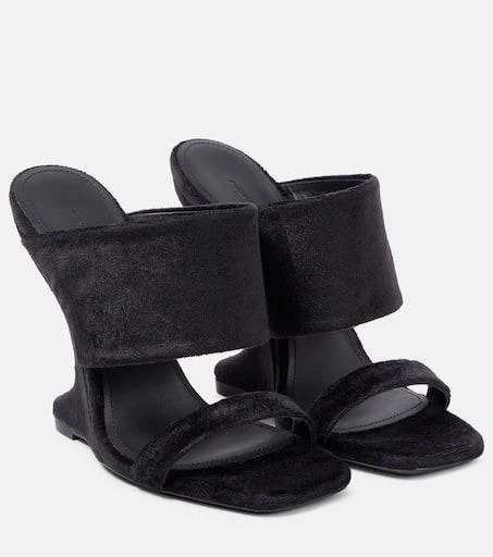 Rick Owens Cantilever suede mules 1