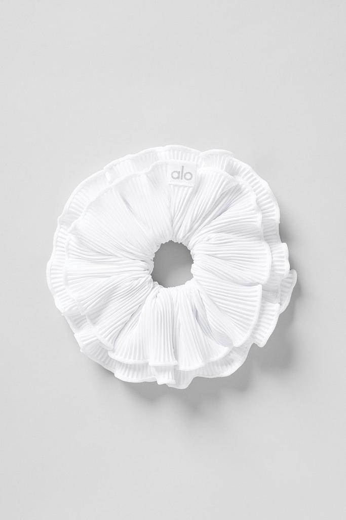 Alo Micro Plisse Oversize Scrunchie - White