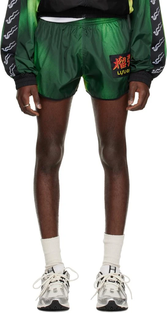 LU'U DAN Green Retro Runner Shorts 1