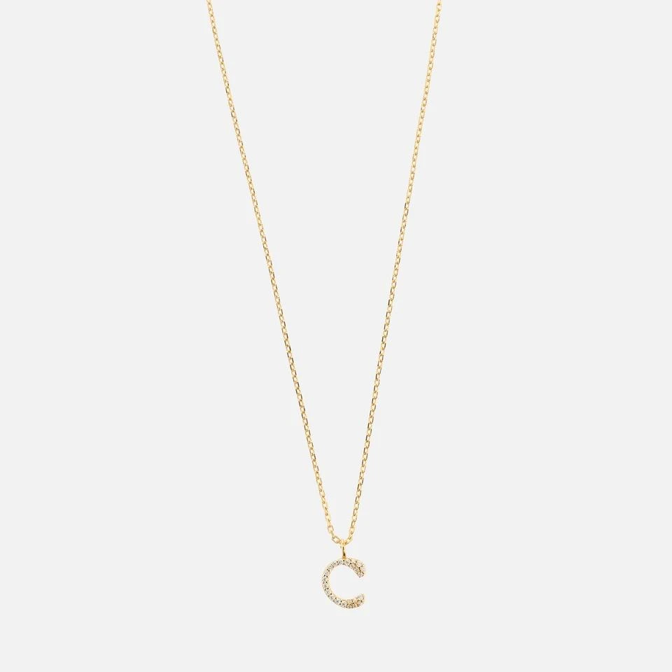 ASTRID & MIYU Astrid & Miyu Initial Pavé 18K Gold-Plated Necklace 2