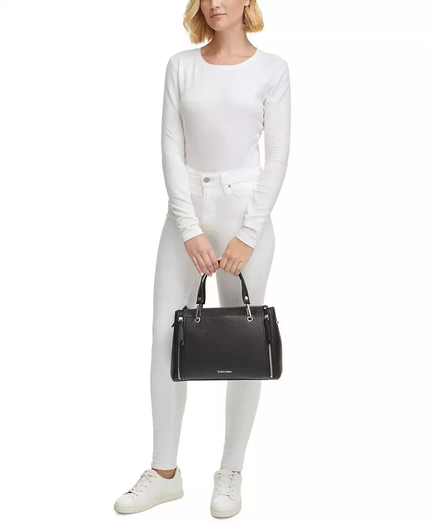 Calvin Klein Garnet Triple Compartment Top Zipper Satchel 7