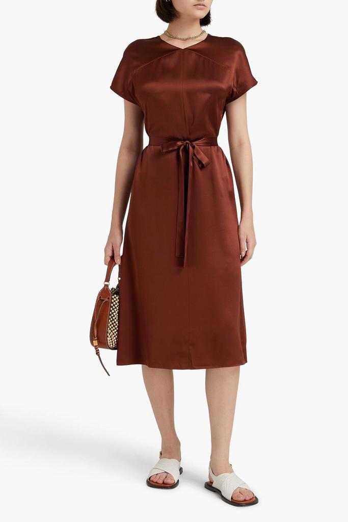 Joseph Dauphine belted silk-satin midi dress