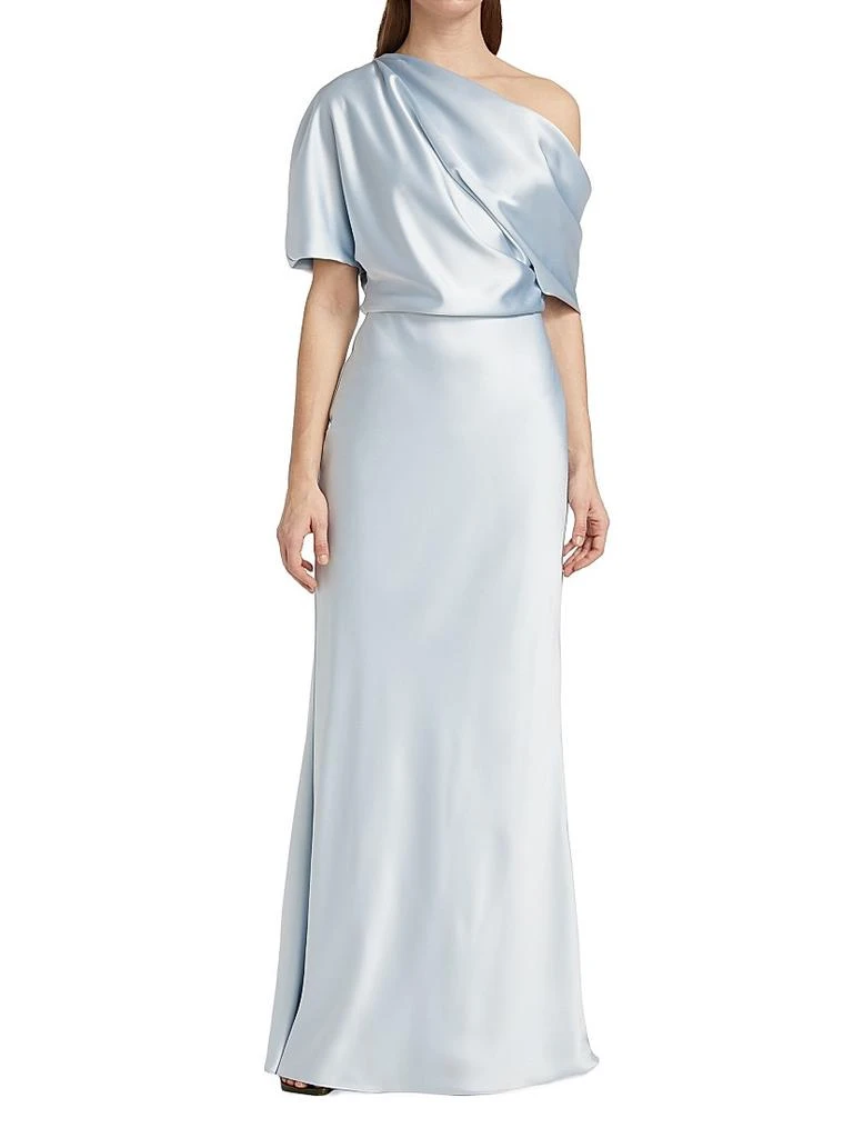 Amsale Satin One-Shoulder Gown 3