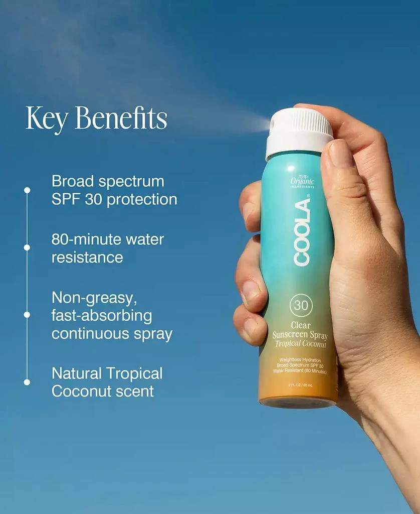 Coola Clear Sunscreen Spray SPF 30 - Tropical Coconut, 2 oz. 3