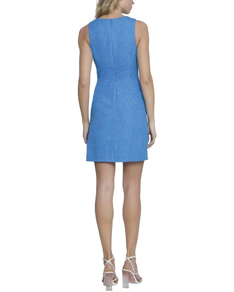 strapless open back dress Donna Morgan Twill Square Neck Sleeveless Printed Sheath Midi Dress, Womens, 10, Brown/Blue