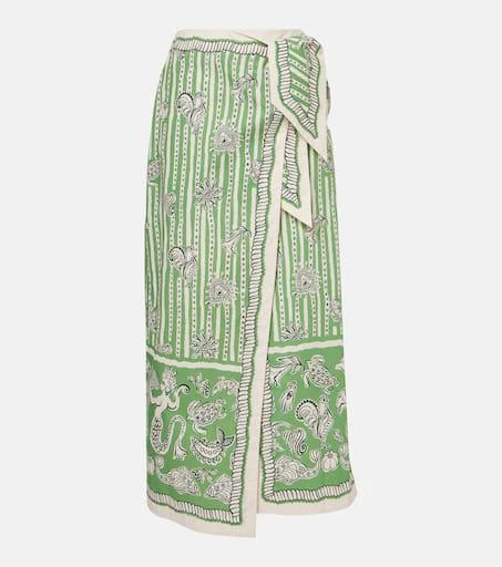 ALÉMAIS Lula printed cotton wrap skirt 1
