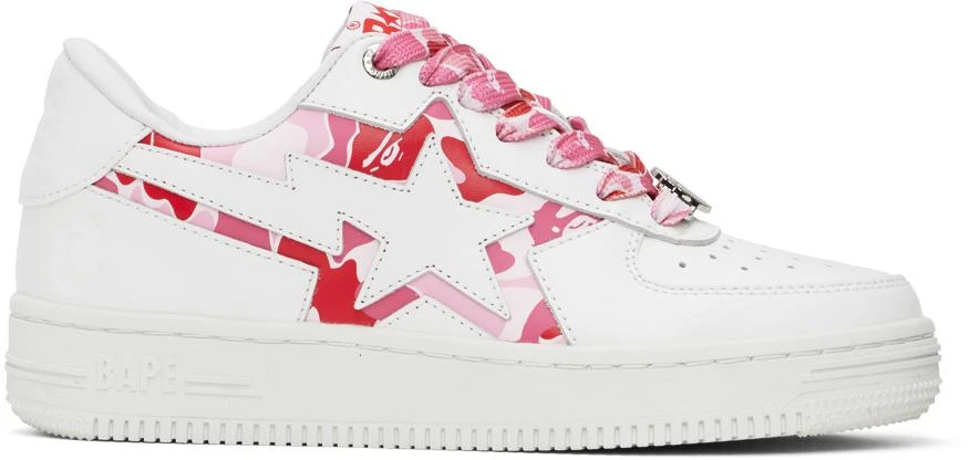 Bape White & Pink STA Icon ABC Camo Sneakers 1