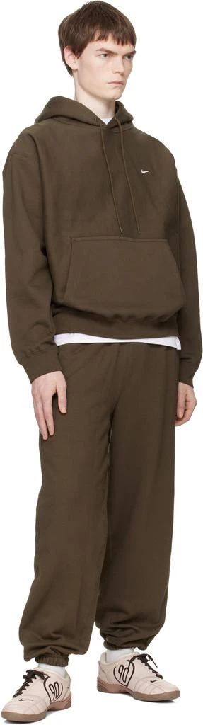 NIKE Khaki Solo Swoosh Cuffed Fleece Sweatpants 4