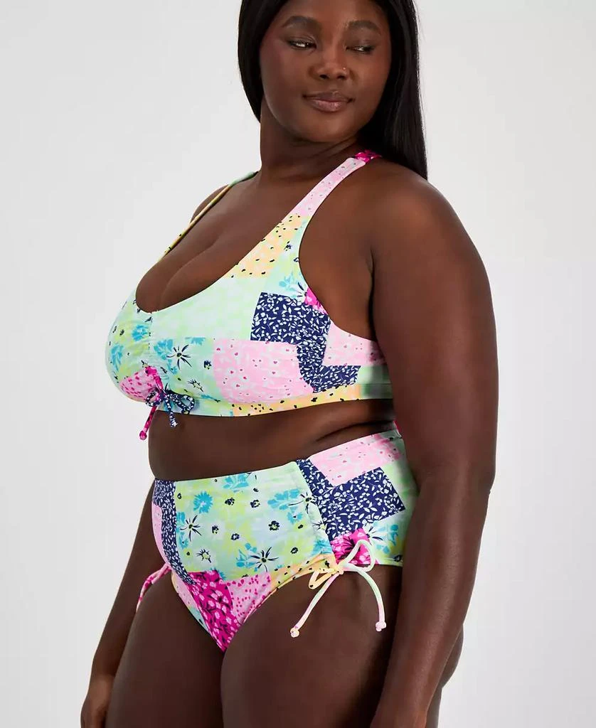 California Waves Salt + Cove Plus Size Patchwork Bikini Top, Created for Macy's 3