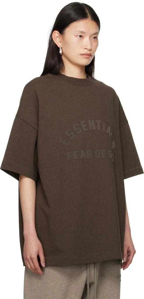 Essentials Brown Bonded T-Shirt 2