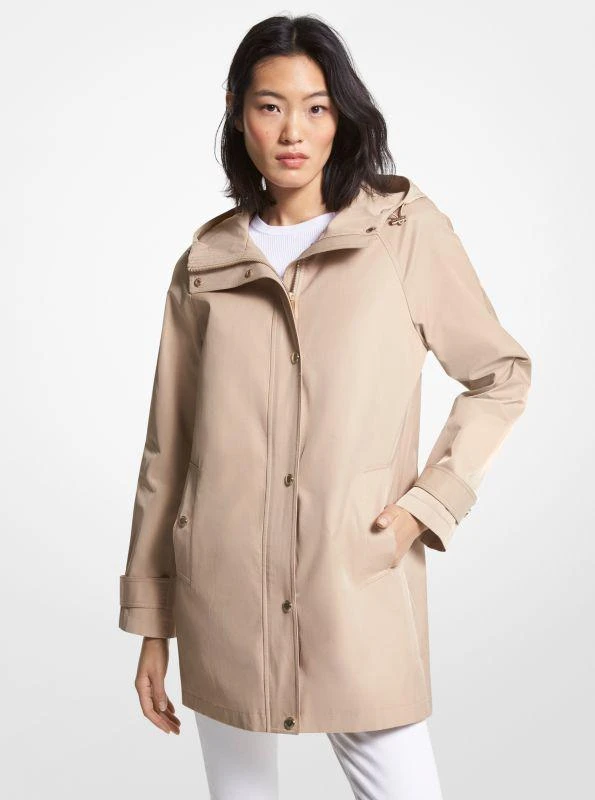 Michael Kors Cotton Blend Hooded Raincoat 1
