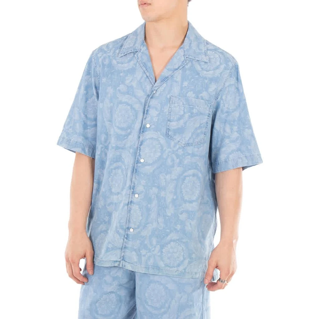 Versace Barocco Print Chambray Denim Shirt 2